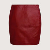 Bold Zip Leather Mini Skirt